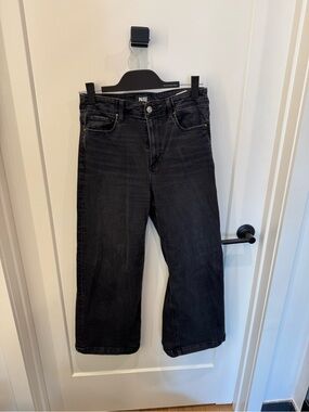 PAIGE Men's Dark Black Straight-Leg Jeans